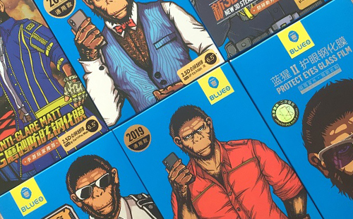 藍(lán)橙鋼化膜包裝設(shè)計(jì),Tempered glass packaging design