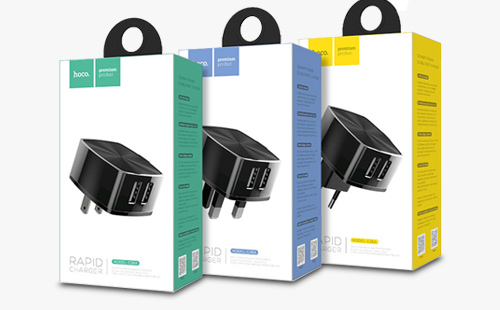 hoco手機(jī)充電器包裝設(shè)計(jì)，Travel charger packaging design